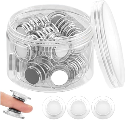 FINDMAG Transparente Magnete für Magnettafel, Kühlschrank, Whiteboard - Stark für Handwerk, Klassenzimmer, Büro, Foto, Papier (45 Stück in Weiß)