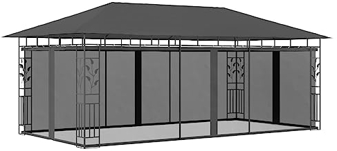 Pavillon mit Moskitonetz 6x3x2,73m anthrazit, Artikelfarbe-Anthracite