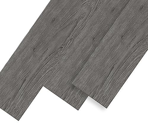 UISEBRT Pavimenti in PVC Autoadesivo Listoni in laminato vinilico, Effetto legno, 91,44 x 15,24 x 0,2 cm, 18 pezzi circa 2,5 m², Piastrelle Adesive PVC per Cucina Soggiorno Balcone, Quercia Notturna