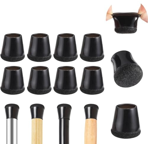 QHFlashbuy Gommini per Sedie Rotondi,8 Pezzi Antiscivolo Coprigambe per Sedia in Silicone con Feltro,Tappi per Sedie Proteggi Gambe per Mobili Pavimenti Antigraffio 14-20mm