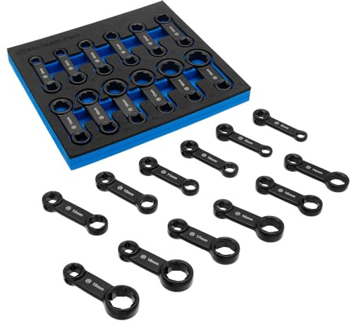 MichaelPro 12-Piece Box End Torque Adapter Extension Set, Non-Slip Biting Grip, 3/8 Torque Adapter Metric, 2-Inch Extensions for Torquing in Hard to Reach Places, Torque Wrench Extension Adapter