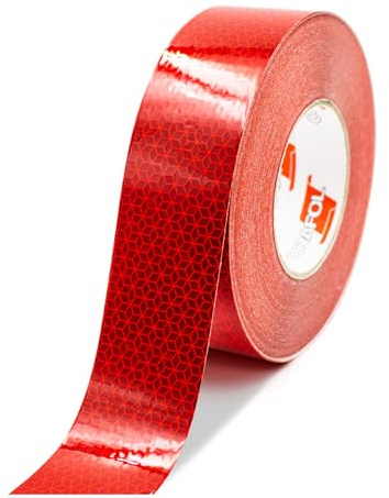 Finest Folia Orafol VC104+ Rigid Grade Konturmarkierung 50mm Reflexfolie Reflexband für Anhänger LKW Auflieger Markierung Warnmarkierung wetterfest (Rot, 3 Meter)