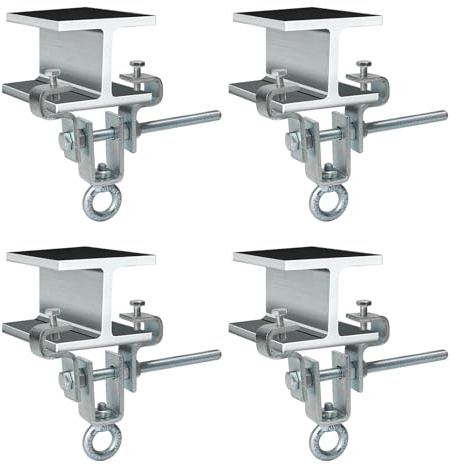 SUPAWAY 4 Pezzi I-Beam Hanger Morsetto per Sacchetti Perforati in Acciaio Accessorio per Sacchetti Perforati in Acciaio per Travi Regolabile da 63 mm a 220 mm Resiste a 204 kg di Forza di Gravità