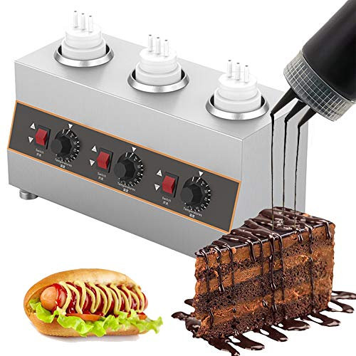 XCSCUK Electric Sauce Heater, Multi-function Sauce Dispenser, Commercial Chocolate Heater, Suitable for Snack Bars, Restaurants