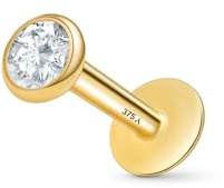 Amberta 9 Karat Gold Piercing Stecker Ohrringe für Damen Und Herren | 16G Helix Ohrstecker Gold | 1,2 mm Stärke Tragus Piercing Gold | Conch Piercing Gold