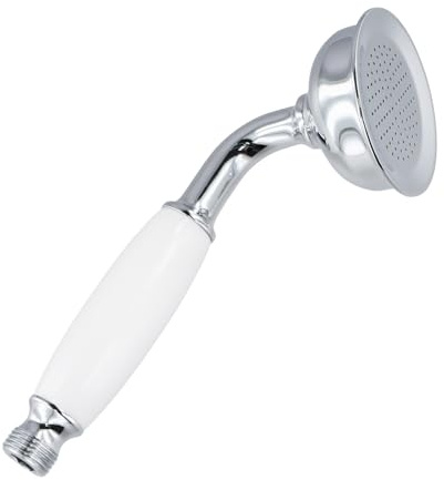 Gudalea Shower Head Traditional Victorian Style Brass Shower Head, Handheld Shower Sprayer with Ceramic Handle Chrome Polished Finish Classic Telephone Hand Shower for Bathroom
