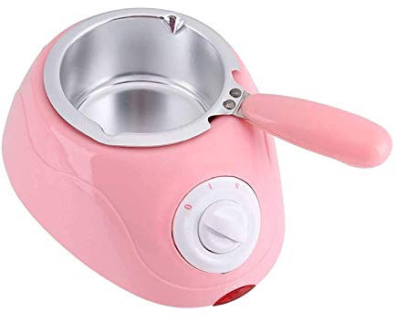 DMMFTERL Electric Chocolate Melter, Plastic Hot Chocolate Melting Pot, Electric Fondue Melter Machine, Kitchen Tool with DIY Mould Set,Pink