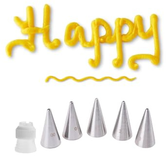 Thin Piping Nozzles with Coupler,Small Piping Tips for Writing,Detail,Royal Icing,Cookie Decorating and Plastic Piping Coupler for Easy Switching