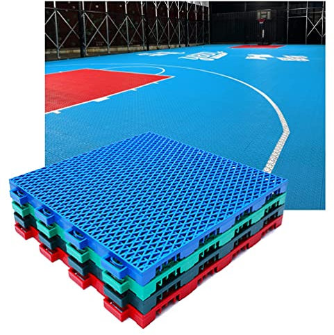 Piastrelle modulari per pavimenti ad incastro per esterni per pallacanestro, tennis, pallavolo, badminton, pavimentazione sportiva fai da te, giallo, 10 pezzi