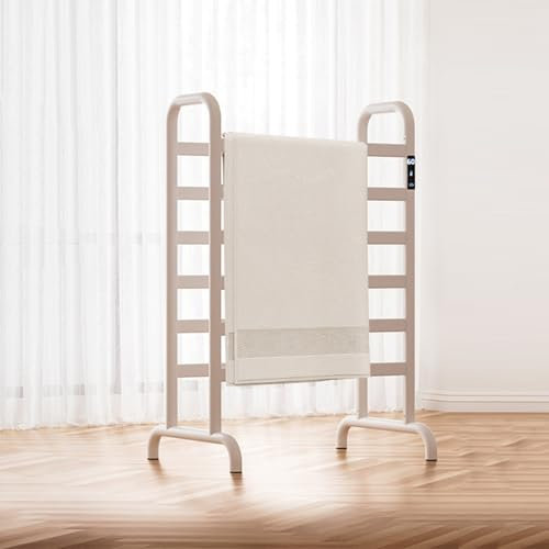 Scaldasalviette Elettrico, Scaldasalviette da con Timer Incorporato, Scaldasalviette Impermeabile in Alluminio per Bagno, Stendino Portasciugamani Elettrico