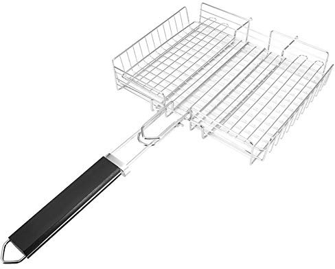 Grill-Maschendrahtklemme, handgehaltenes Hühnernetz, Maschendrahtklemme, abnehmbares Grillnetz, tragbares quadratisches Grillfischnetz für das Kochen im Freien