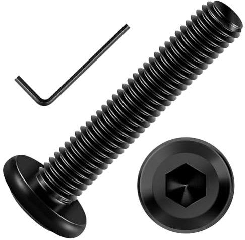 Swiixxer M6 X 35 Mm, 20 Stück, Innensechskantkappen mit Flachem Kopf, M6-Schraubenbolzen, Möbelschrauben Aus Edelstahl 304, Vollgewinde,