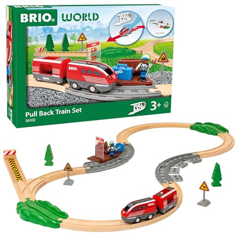 BRIO World – 36102 Circuit de Train à rétrofriction | Circuit de Train Miniature pour Les Enfants à partir de 3 Ans