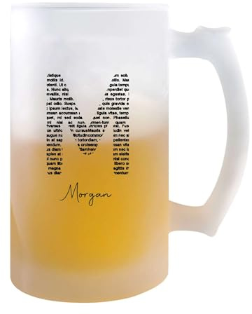 Planetee Verre à Bière Morgan Lettre Littérature | Chope de Bière Pinte | Idée Cadeau Prénom Livre Lecture Anniversaire Papa Collègue Départ Retraite Noël