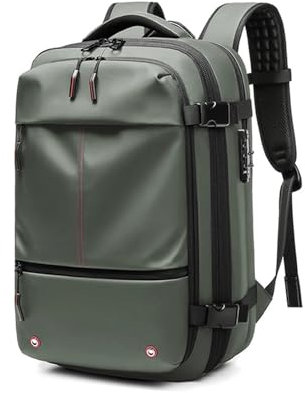 LXHZSY Backpacker Rucksack Herren-Reiserucksack, Vakuumkompression, 17-Zoll-Laptop-Rucksack, Business-Schulrucksack mit großer Kapazität, erweiterter Wanderrucksack(Green)