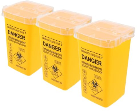 Alipis Lot De 3 Poubelles De Recyclage pour Aiguilles Collecteur D'Objets Tranchants Conteneur pour Objets Tranchants De Bureau D'Élimination des Déchets Humains