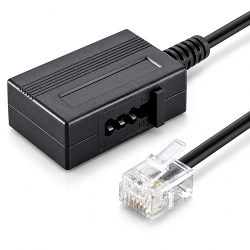 1aTTack.de 1x 0.2m - Western-Stecker 6/4 auf TAE N-Buchse Telefonadapter Kabel Gecrimpte Stecker Vernickelte & Vergoldete Kontakte
