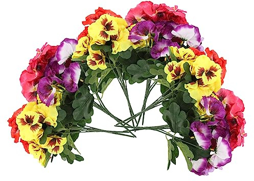 TOGEVAL Artificial Flowers Bunches 12pcs Faux Flower Decor Plastic Simulated Plants for Home Diy Floral Arrangement Living Room Table Decoration