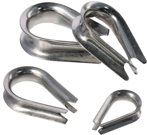 CGUOHU Guardacabos De Cuerda De Cable Guardacabos de Acero Inoxidable 304 for Cable de 3-8 mm, 100 Unidades, con Anillo de sujeción en Forma de U.(2mm)