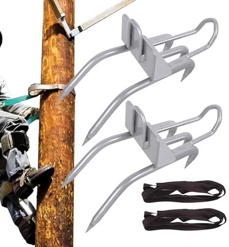 Sollee Kit De Piques pour Grimpe D'Arbres - Équipement d'escalade D'élagage Sécurité 1 Paire | Équipement De Sécurité Anti Choc pour Activités en Plein Air Bûcheronnage Chasse Observation Et