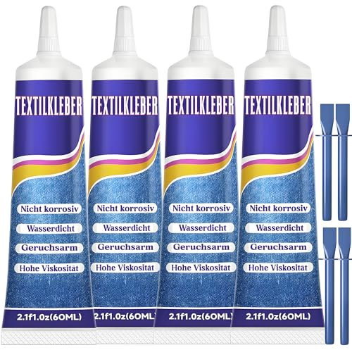 Professioneller Stoffkleber (240ml) - Flexibler Textilkleber für Kleidung, Jeans & Leder | Waschmaschinenfest & Bügelfest | Ersetzt Nähen | Ideal für Patches, DIY & Reparaturen