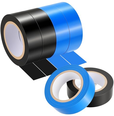 HJYYHY Electrical Tape 6 Rolls Strong Self-Adhesive PVC Insulation Tape for Repairing Insulating Wires Cables Heat Resistant Waterproof Electric 10m x 18mm
