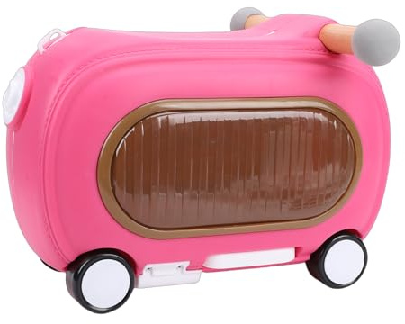 Bnineteenteam Ride On Bagage, 20L Rullande Resväska för Småbarn med Hjul Musikljus, Multi Modes Anti Tipping Hopfällbart Fotstöd, för Resor (Rose Red)
