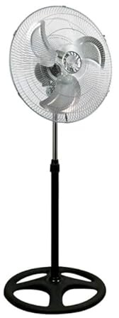 Genérico Ventilador de Pie Industrial 18 (45 cm) 75W – 3 Aspas, 3 Velocidades, Oscilación 180°, Altura Regulable 82-128 cm, Motor de Cobre, Silencioso y Temporizador, para Hogar y Oficina hasta 50 m