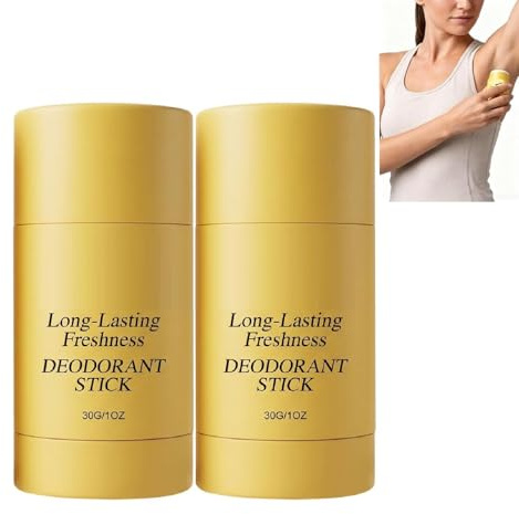 Deodorante senza alluminio con acido kojico e curcuma, stick profumato alla vaniglia e pistacchio, deodorante antitraspirante roll-on per le ascelle, protezione contro gli odori (2pcs)