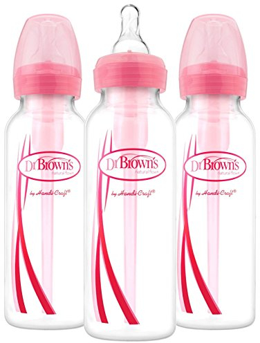 Dr. Brown's Options Narrow Bottles, 3 Pack, 8 ounce, Pink