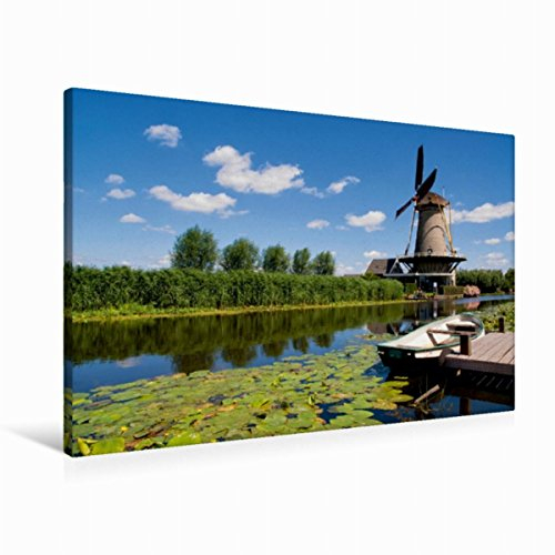 Premium Textil-Leinwand 90 x 60 cm Quer-Format DIE SCHÖNSTEN WINDMÜHLEN IN HOLLAND 2017 | Wandbild, HD-Bild auf Keilrahmen, Fertigbild auf hochwertigem Vlies, Leinwanddruck von John Stuij