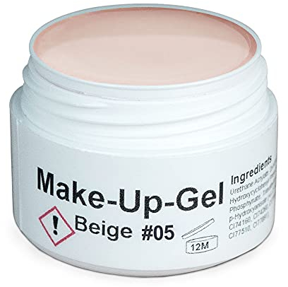 GS-Nails UV Make-Up Camouflage für Nail-Art & Nagel-Design - 15 ml Härtendes Cover-Gel - Selbstglättendes Nagel-Gel - Beige #05