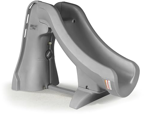 S.R.Smith SlideAway Pool Slide, Gray – Premium Water Slide for Inground Swimming Pool – Deck Mounted with Enclosed Ladder for Safety