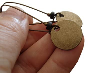 ★ DICKE BRONZE SCHEIBEN & KERAMIK ★ Ohrringe & Kidney-Haken