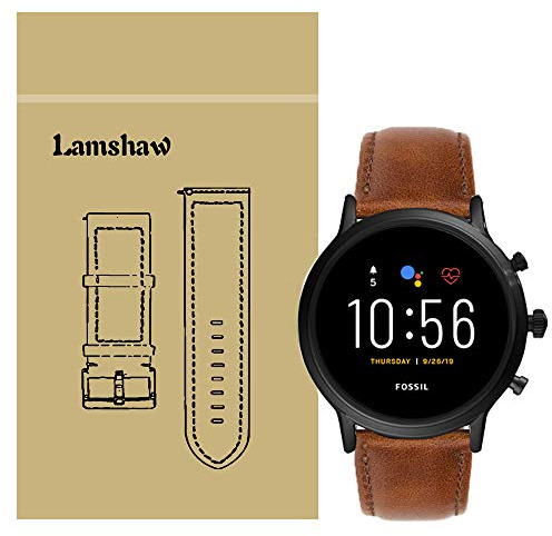 LvBu Armband Kompatibel mit Fossil Carlyle HR, Quick Release Leder Classic Ersatz Uhrenarmband für Fossil Gen 5 Carlyle HR Smartwatch (Crazy horse-brown)