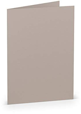 PAPERADO 100 Faltkarten DIN A6 - Taupe gerippt Hell-Braun Schlamm - 10,5 x 14,8 cm - 220 g/m² - Doppelkarte Klappkarte Einladungskarte