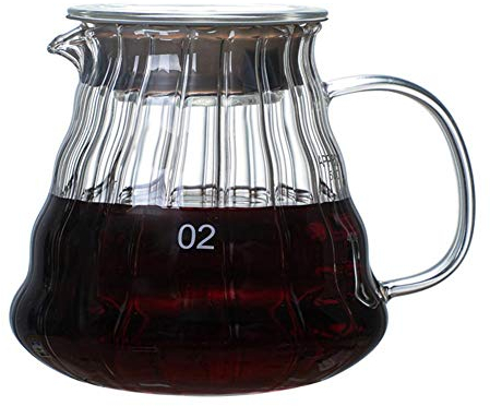 Ardentity Cafetière en Verre, Verseuse Noir pour Cafetière, Verseuse de Remplacement Universelle, Carafe en Verre, Verseuse à Café Compatible Cafetière