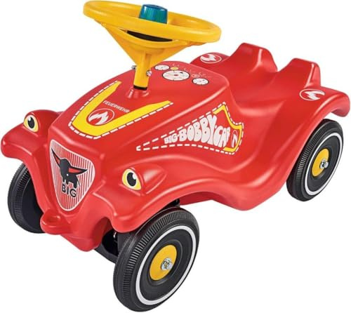 BIG-Bobby-Car-Classic Vigili del fuoco per bambini con adesivi in design pompiere, per ragazzi e ragazze, portata fino a 50 kg, veicolo antiscivolo per bambini a partire da 1 anno, Eor