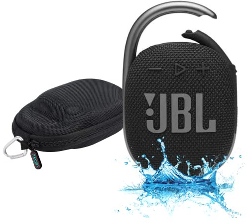 JBL Clip 4 - Altavoz Bluetooth portátil impermeable con funda rígida protectora Megen (negro)