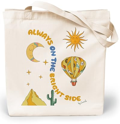 Loxato Tote Bag Aesthetic - Borsa Shopper Cotone 220g/m2 35x42cm - Borsa Tela Donna - Borse Shopper Tela - Extra Largo 8cm