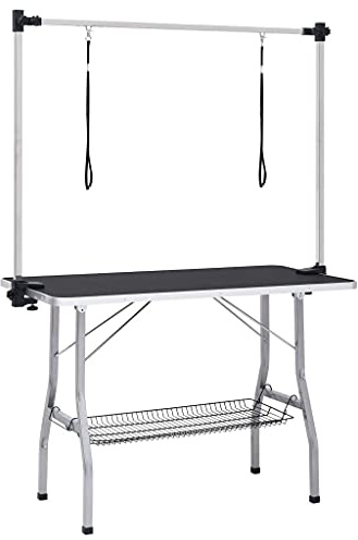 vidaXL Dog Grooming Table | Black and silver