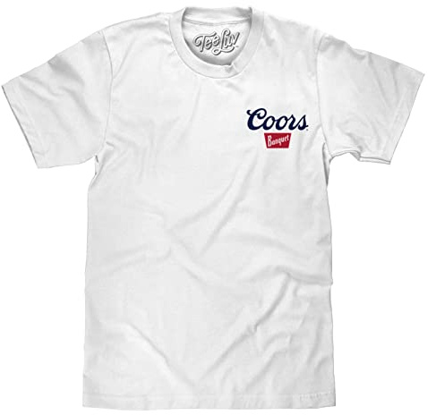 Tee Luv Men's Coors Banquet Beer Shirt - Coors Waterfall Graphic T-Shirt, White, 3XL