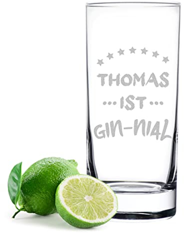 polar-effekt Gin-Glas 485 ml mit Gravur - personalisiertes Longdrinkglas für Genießer - das perfekte Geburtstagsgeschenk - BPA-frei und spülmaschinenfest
