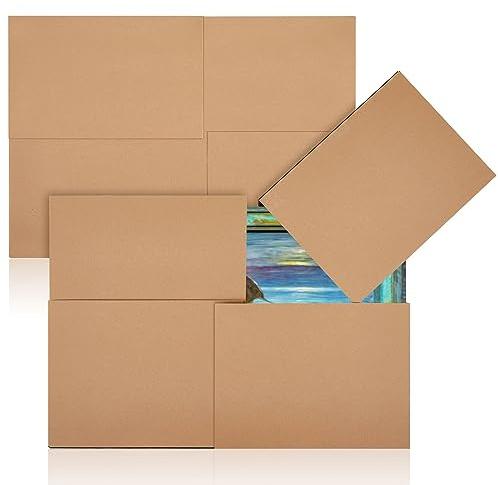 Cholemy 2 Sets 8 Pcs Picture & Mirror Moving Boxes, 40 x 30 x 3.5 Adjustable TV Boxes for Moving Packing Shipping Picture TV Glass Storage Carton Supplies