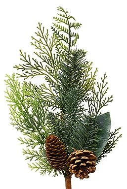 Kaemingk Tannenzweig künstlich mit Tannenzapfen 53cm grün braun - Dekozweige Weihnachten Kunstzweige
