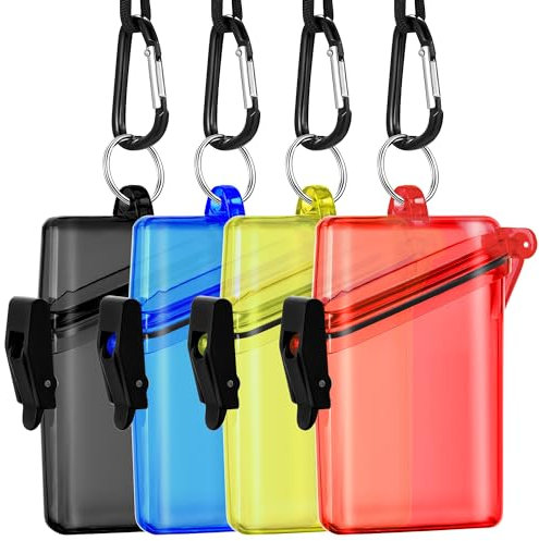 Wasserdichter Ausweishalter für Ausweise, transparent, wasserdicht, Kartenhalter zum Schwimmen, 4 Farben (4)