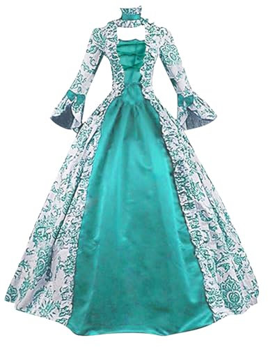 KBOPLEMQ Vêtements médiévaux pour femmes - Robe de cour - Rococo baroque - Marie Antoinette - Robes de bal - Robes de soirée - Déguisement cosplay - Princesse rétro - Robe de reine - Robe de fête