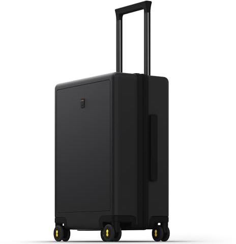 LEVEL8 Handgepäck Koffer Leicht aus 100% Polycarbonat, Cabin Koffer Trolleys mit TSA Hartschalen, Flugzeug Micro-Diamond Textured Design 8 Spinner Rollen (51cm,35L,Schwarz)