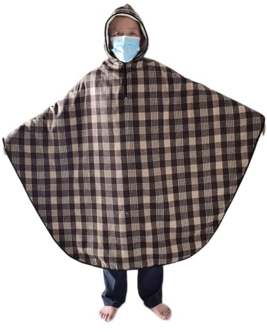 FUYAO Erwachsene Rollstuhl Cape mit Kapuze Rollstuhl Kleidung Winter Poncho Cape Mantel Rollstuhl warme Decke Rollstuhl Kleidung für Frauen und Männer