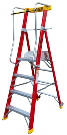 Excel Electricians Fibreglass Podium Step Ladder 4 Tread 2.04m EN131-7
